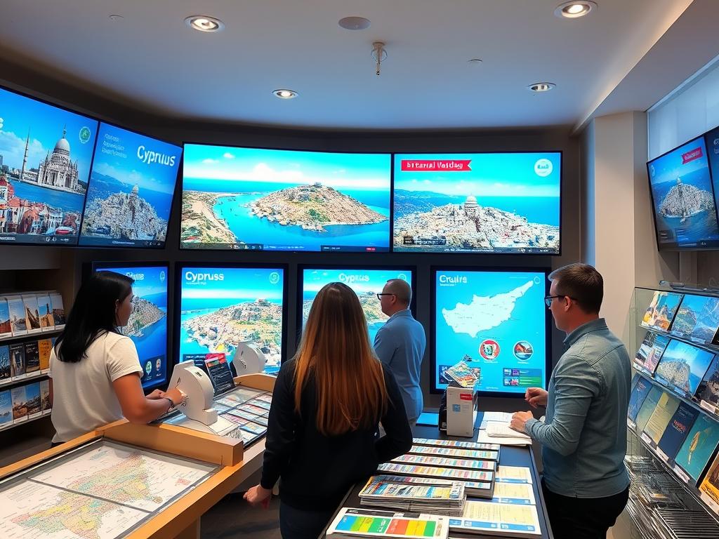 Travel agency in Cyprus helping tourists plan their vacation Travel agency in Cyprus helping tourists plan their vacation